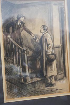 ORIGINAL  ILLUSTRATION BY ARTHUR WILLIAM BROWN FRAMED