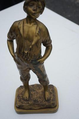 ANTIQUE BRONZE FIGURE OF YOUNG BOY