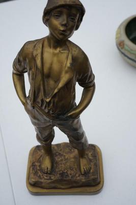 ANTIQUE BRONZE FIGURE OF YOUNG BOY