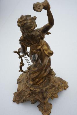 ART NOUVEAU STYLE SPELTER LADY WITH GILDED COLORED FINISH