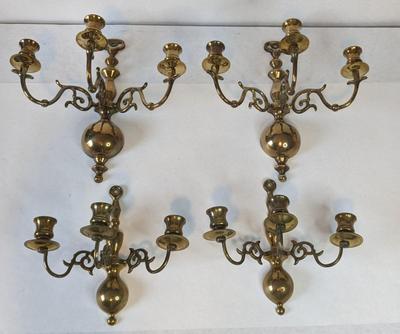 Solid Brass Wall Mount Candelabras