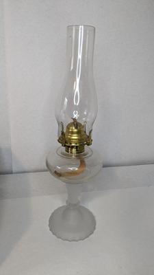 Scovill Frosted Face Base Queen Anne Model 2 Oil Lamp