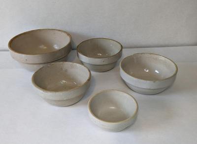 White Salt Glaze Crock Bowls