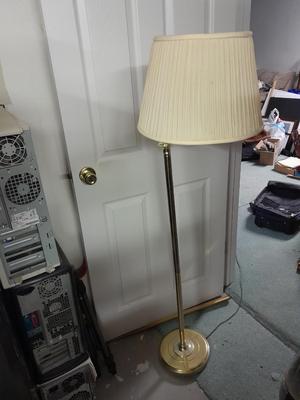 Brass Floor lamp with adjustable swing movement and lamp shade
