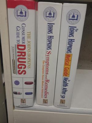 The John Hopkins Guide books, Drugs, Symptoms and Remedies, and Medical Guide to health after 50 Hardback