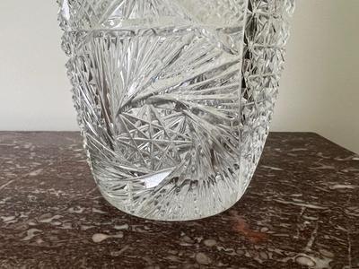 Vintage Cut Crystal  Large Glass Vase