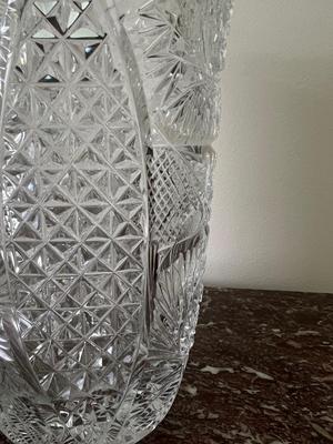 Vintage Cut Crystal  Large Glass Vase
