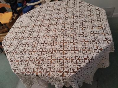 White lace tablecloth