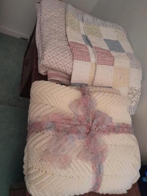 WestPoint Steven Queen comforter, two pillow shams and a Afghan.