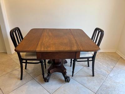 Vintage Drop Leaf Claw Foot Table & 2 Chairs*Read Details