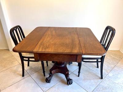Vintage Drop Leaf Claw Foot Table & 2 Chairs*Read Details