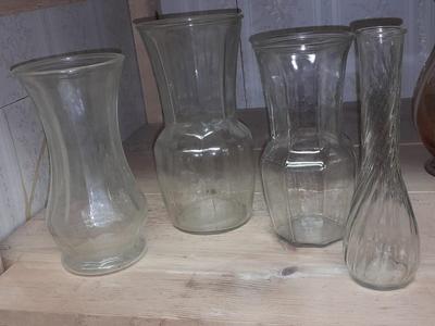 5 glass vases