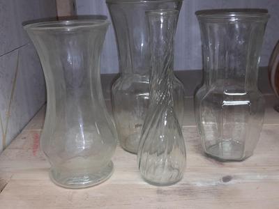 5 glass vases