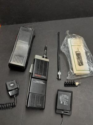 Vintage handheld Realistic CB radio with case and a multi-plug power supply TRC-208 5 watt 6 channel
