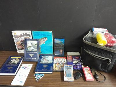 Let's go fishing! Books on fishing in Colorado, small cooler, condiment containers and more