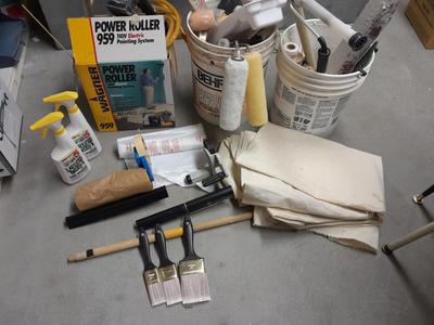 Power roller 959 Painting system with painting supplies galore!