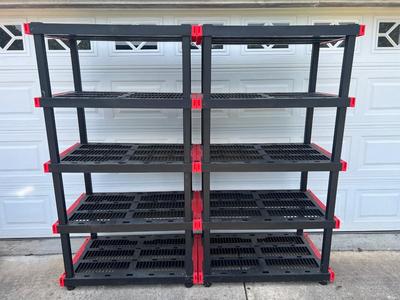 (2) CRAFTSMAN Black Plastic Shelving Units