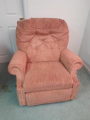 LA-Z-BOY Chair Company Recliner with Rock and swivel too and floor lamp