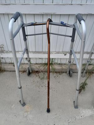 Adjustable Mobility walker and adjustable walking cane