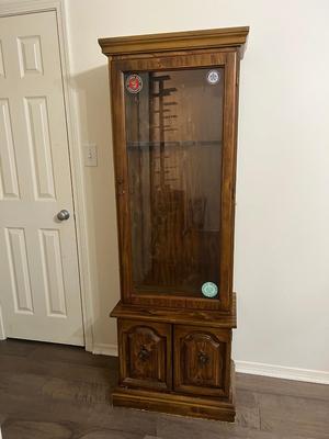 Wooden Gun Cabinet With Lock