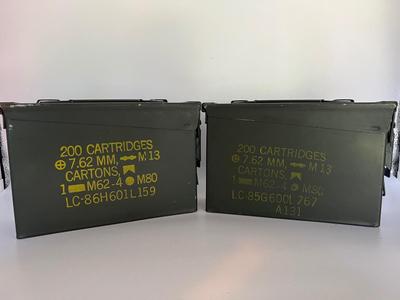 Pair Metal Amo Boxes