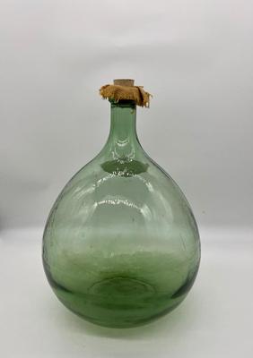 French Antique Large Demijohn Glass Bottle