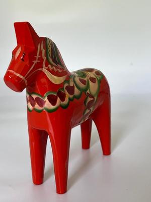 Nils Olsson Swedish Dala Horse Hand Crafted Painted Wood Sweden
