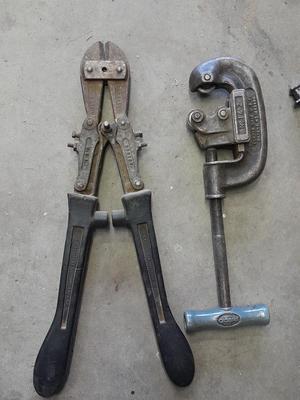 Pipe cutters, and a pair of Bolt Cutters