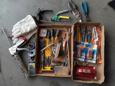 Assortment of small tools and home hardware