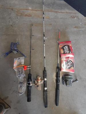 FISHING- Three short fishing poles