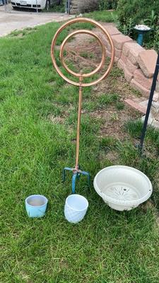 Spinning Copper Sprinkler and some Pretty Little pots