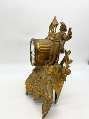 Antique  French Gilt Figural Mantle Clock *READ Details