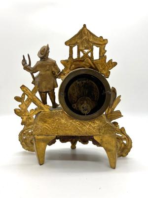 Antique  French Gilt Figural Mantle Clock *READ Details