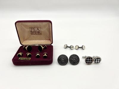 Black Onyx & Sterling Silver Cuff Links