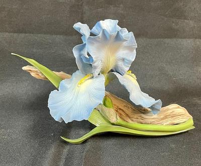Royal Horticultural Society The Blue Sapphire Iris Figurine sculpted by Ronald van Ruyckevelt fine porcelain 1983