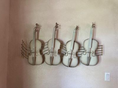 CURTIS JERE STYLE MUSICAL INSTRUMENT WALL SCULPTURE