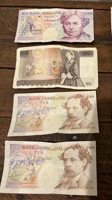 Bank Of England 20, 10, 5 and 1 Pound Note Bill