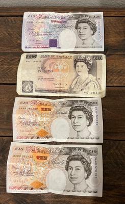 Bank Of England 20, 10, 5 and 1 Pound Note Bill