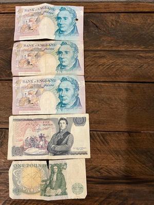 Bank Of England 20, 10, 5 and 1 Pound Note Bill