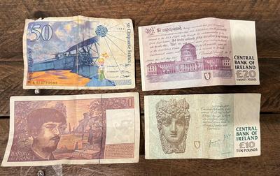 Collectible Bank Notes  France and Ireland