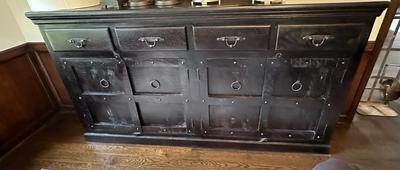 Large Sideboard - Distressed Black Wood Finish