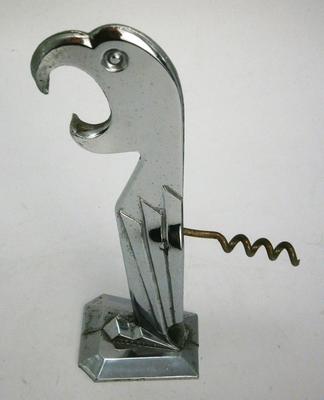 Art Deco Parrot Bottle Opener and Corkscrew