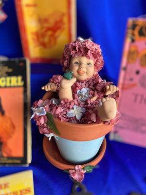 NORMAN ROCKWELL PORCELAIN DOLL, CUTE LITTLE FLOWER POT BABY, VINTAGE BOOKS AND MORE! ðŸ’¥