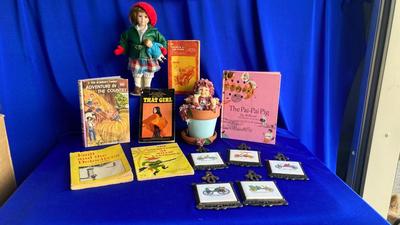 NORMAN ROCKWELL PORCELAIN DOLL, CUTE LITTLE FLOWER POT BABY, VINTAGE BOOKS AND MORE! ðŸ’¥