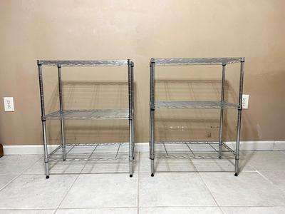 Three Tier Shelving Unit Pair  *Read Details