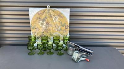 VINTAGE JUICER , GRATER AND GOBLETS