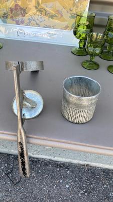 VINTAGE JUICER , GRATER AND GOBLETS