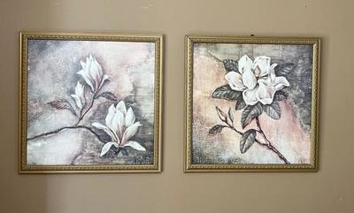 Magnolia & Flower Picture Pair