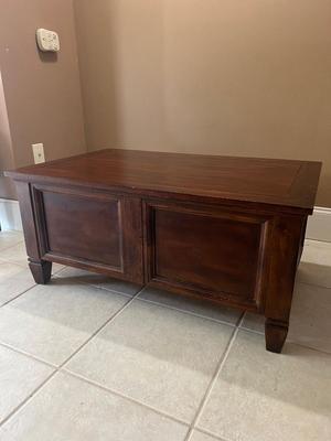 Dark Wood Storage Coffee Table *Read Details