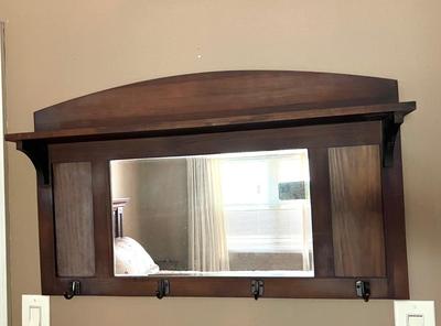 Entry Mirror With Hat/Coat Rack